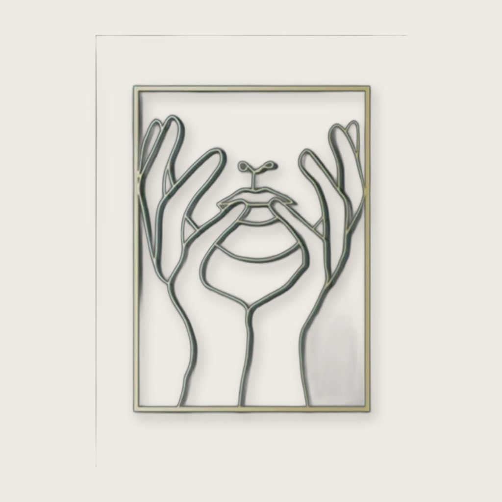 Metalen lijnfiguur wanddecoratie — 30 x 45 cm