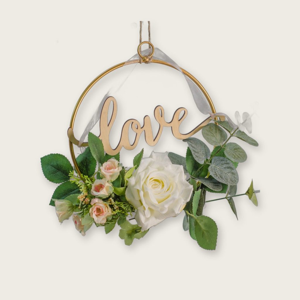 Metalen bloem wanddecoratie — 20 x 22 cm