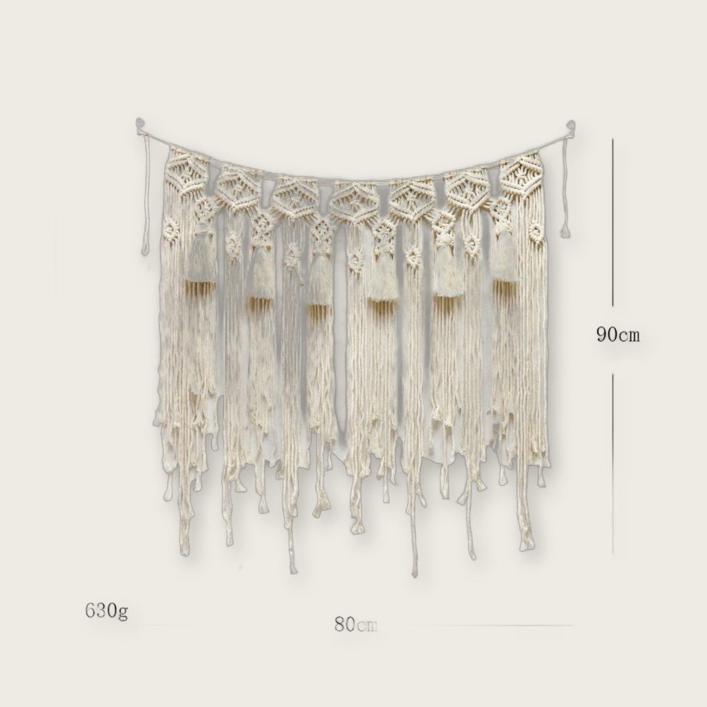 Wandkleed met franjes — 80 x 90 cm
