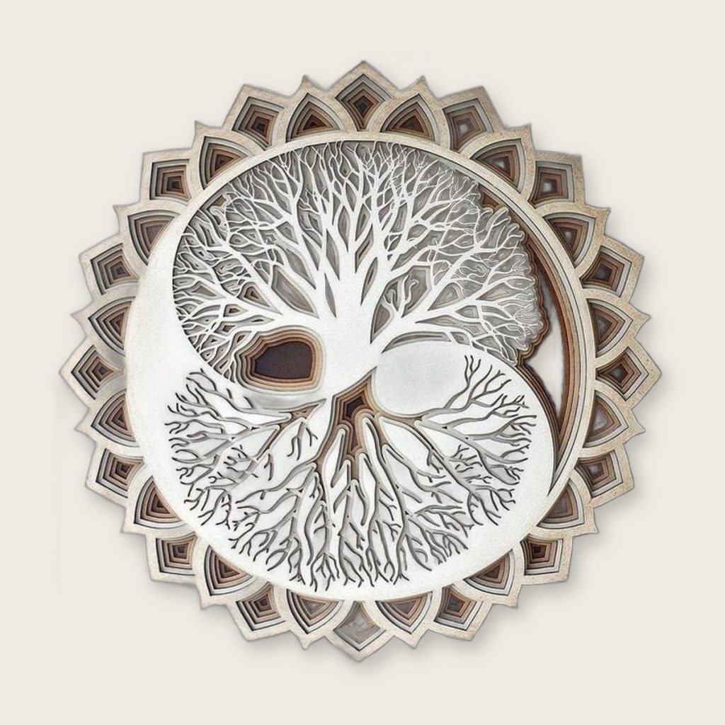 Wanddecoratie boom — 30 x 30 cm