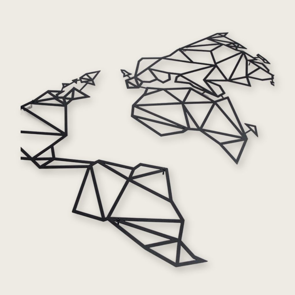 Metalen wereldkaart wanddecoratie — 40 x 50 cm