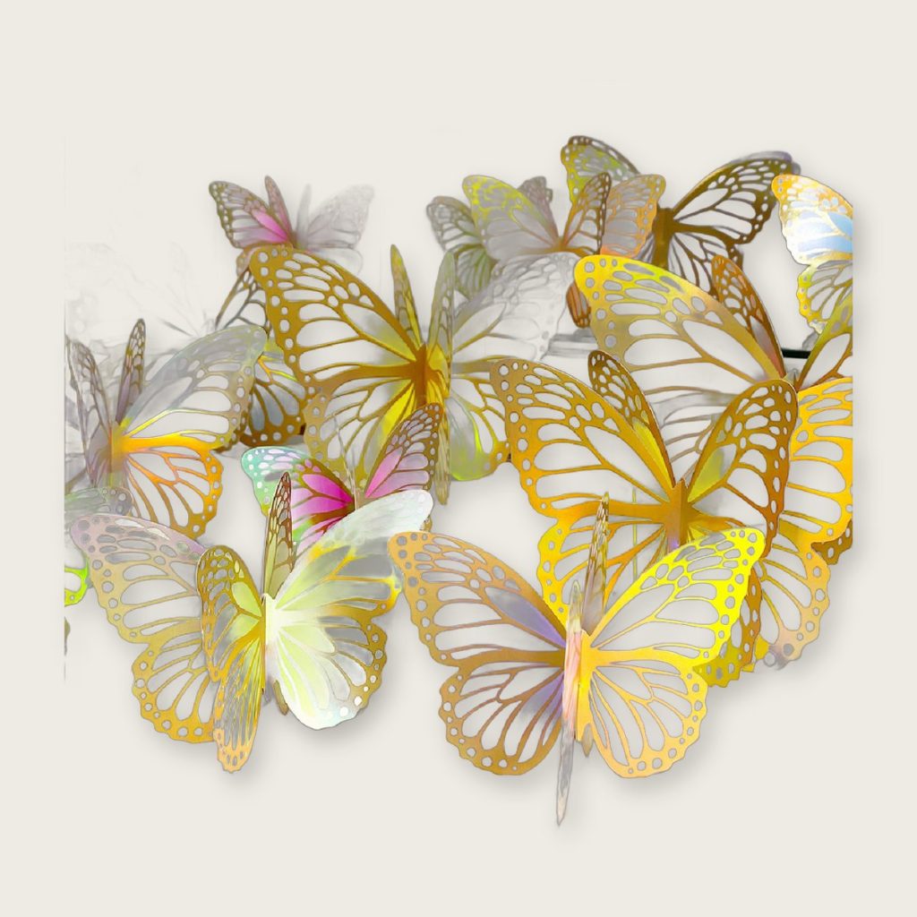 Metalen vlinder wanddecoratie — 30 x 20 cm