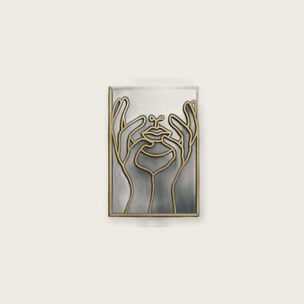Metalen lichaamslijn wanddecoratie — 40 x 28 cm