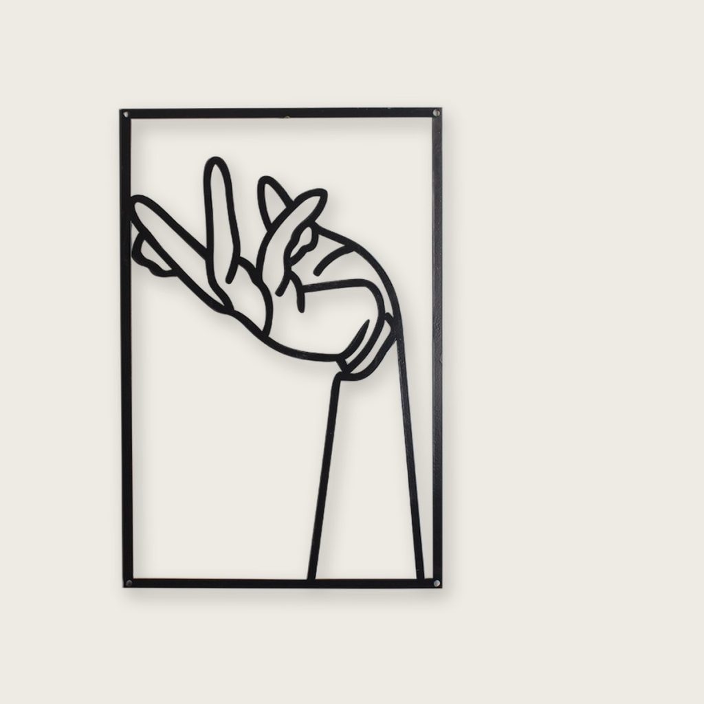 Metalen silhouet wanddecoratie — 40 x 28 cm