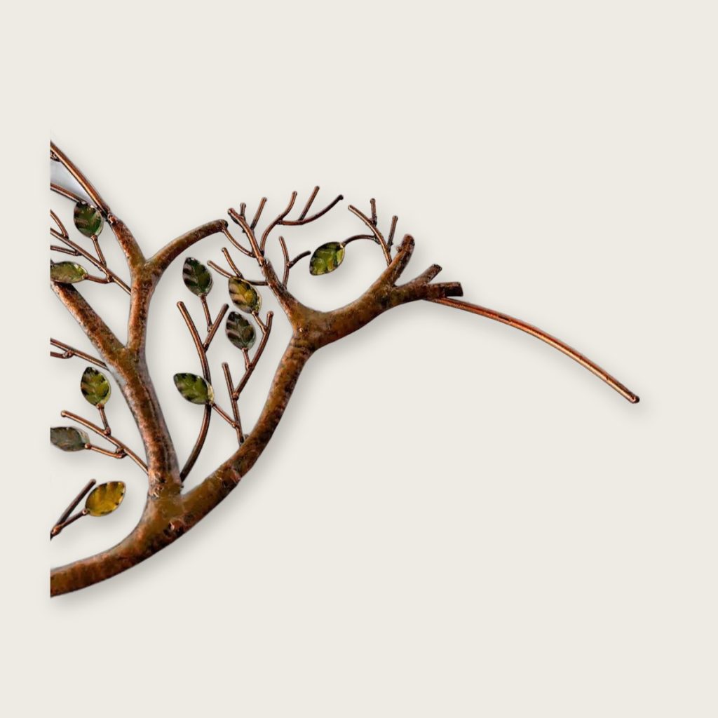 Metalen kolibrie wanddecoratie — 32 x 28,5 cm