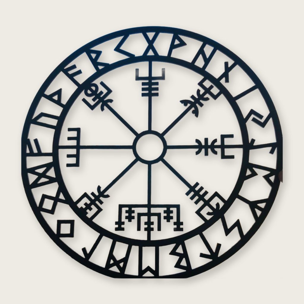 Metalen kompas wanddecoratie — 30 x 30 cm