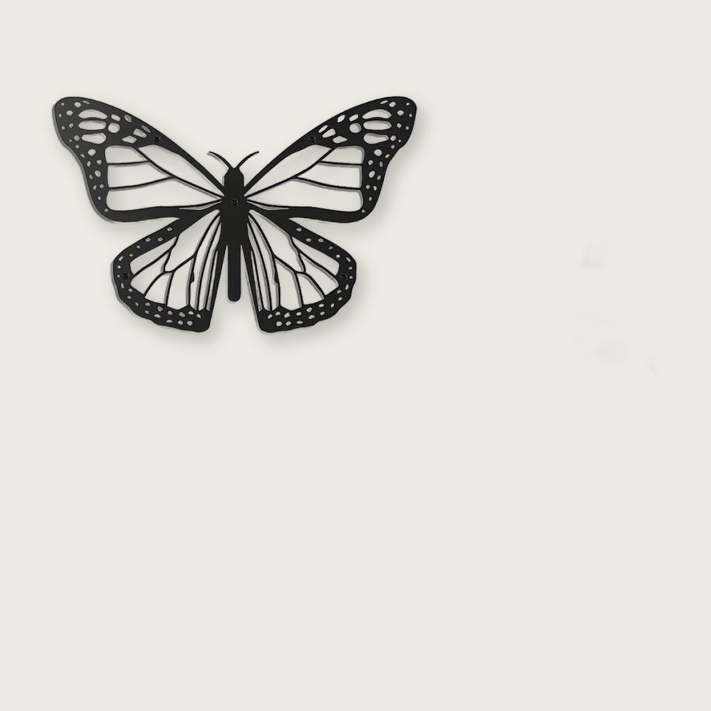 Metalen vlinder wanddecoratie — 35 x 22,9 cm