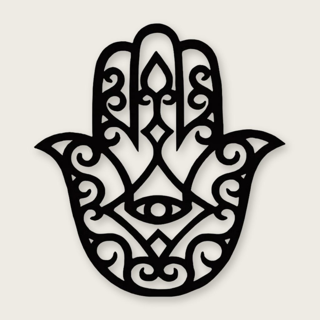 Metalen handen wanddecoratie — 30 x 27,6 cm